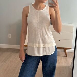 J. Crew Layered Cream Sleeveless Top